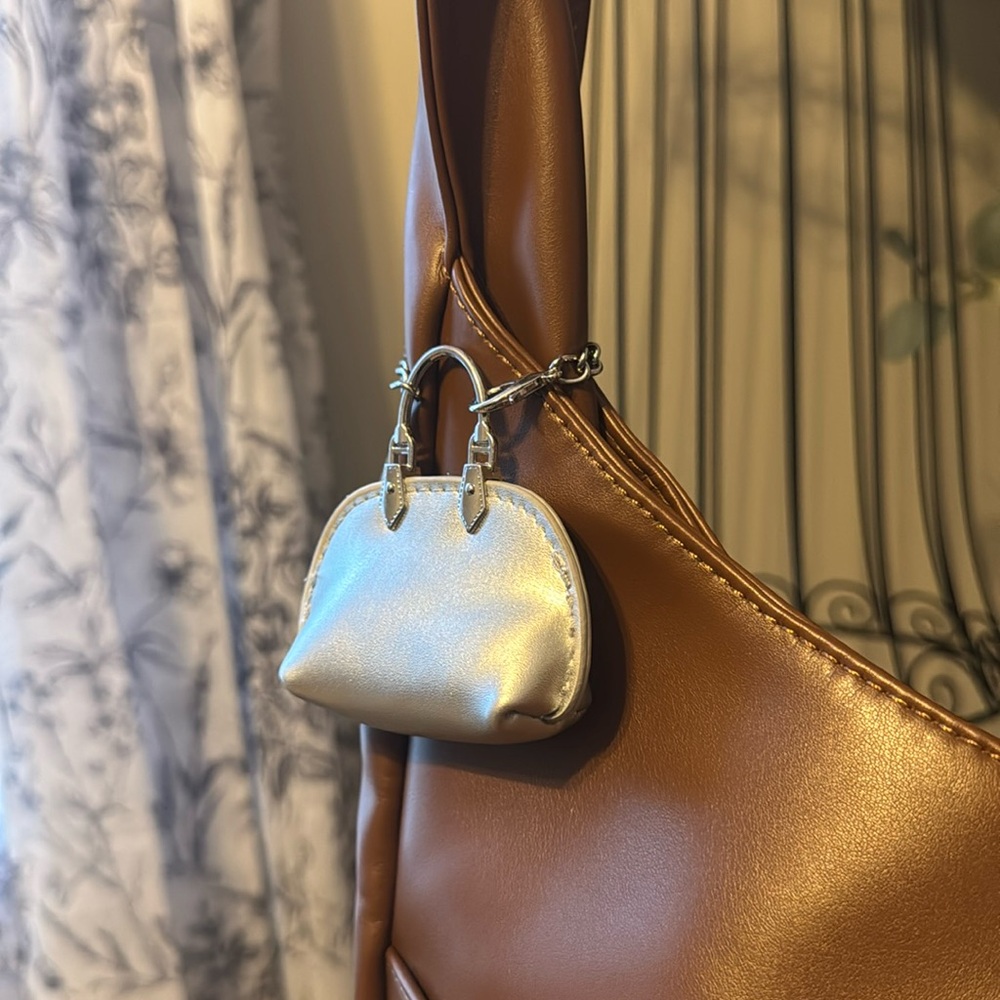 Mini Leather Purse Bag Charm (Silver) - Picture 6 of 6